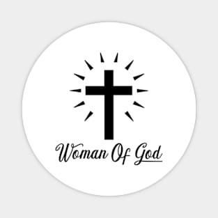 Woman Of God - Roman Catholic Cross - Black - Christian Series 13B Magnet